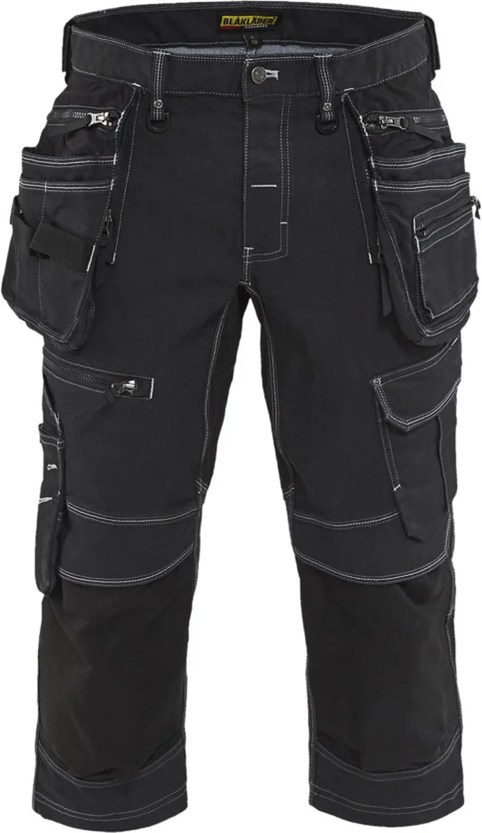 Piraatbroek denim stretch X1900 1991-1141 - Zwart von Blåkläder, Schwarz, C60 – Produktbild