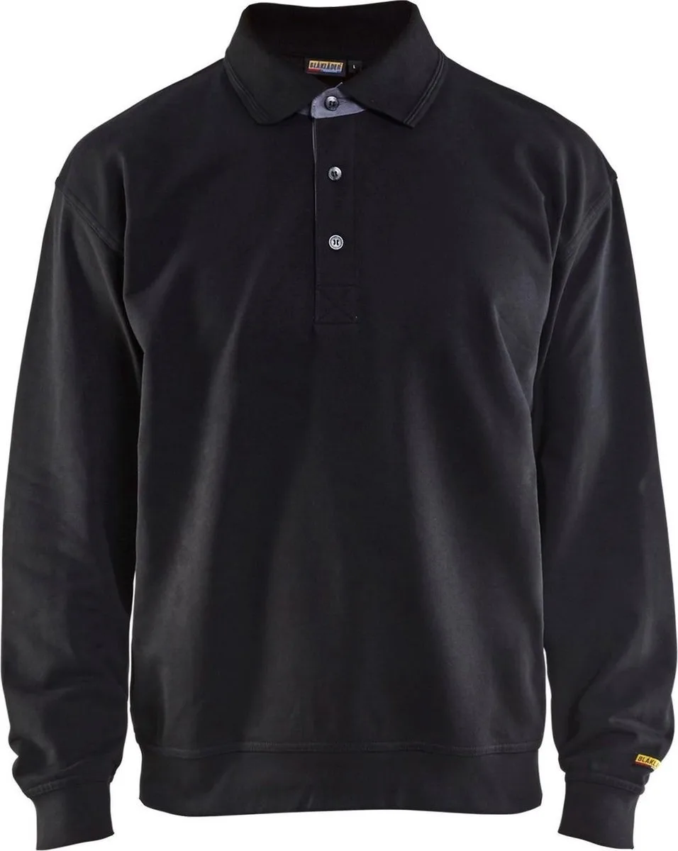 Polo sweatshirt 3370-1158 - Zwart von Blåkläder, Schwarz, XXL – Produktbild