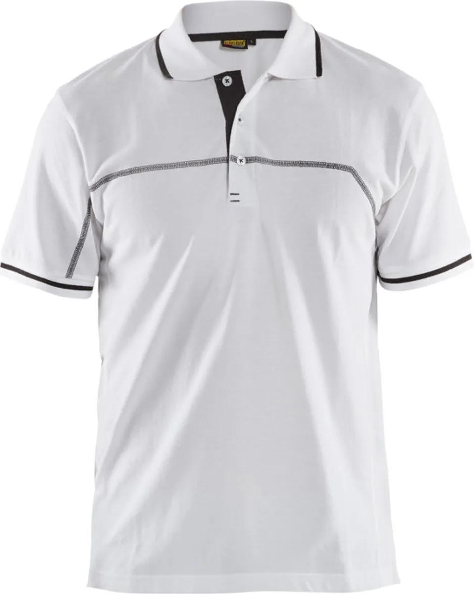 Poloshirt 3389-1050 - Wit/Donkergrijs fra Blåkläder, Hvid, Mørkegrå, XXL – produktbillede