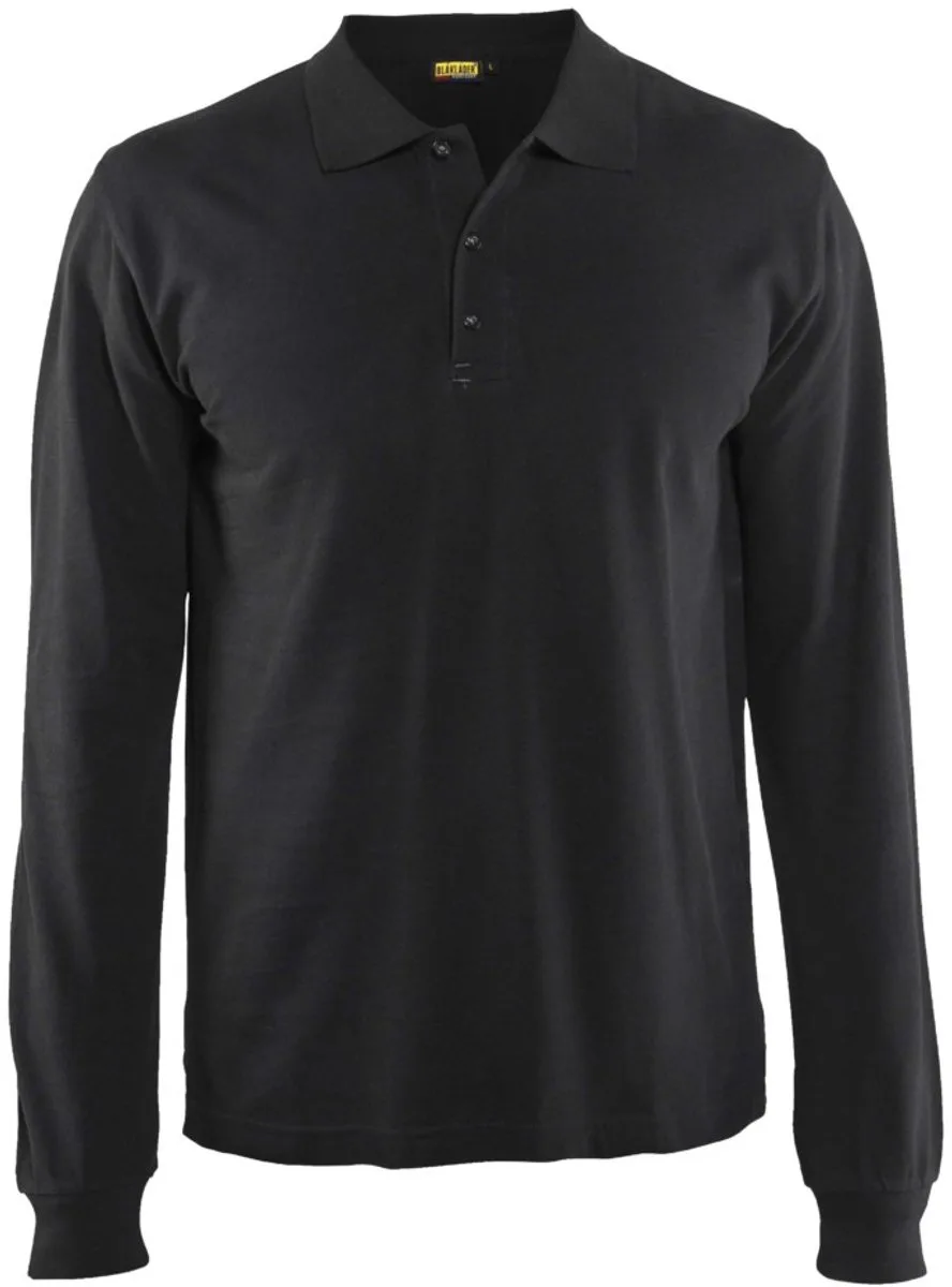 Poloshirt lange mouw 3388-1050 - Zwart von Blåkläder, Schwarz, S – Produktbild