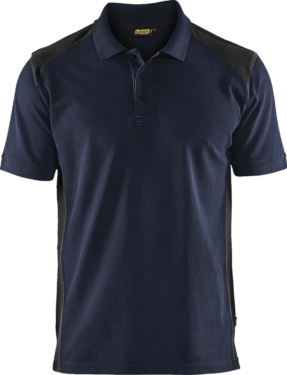 Poloshirt piqué 3324-1050 - Donker marineblauw/Zwart van Blåkläder, Donker marineblauw, Zwart, 5XL – productafbeelding