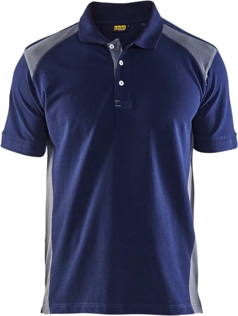 Poloshirt piqué 3324-1050 - Zwart/Donkergrijs fra Blåkläder, Sort, Mørkegrå, S – produktbillede