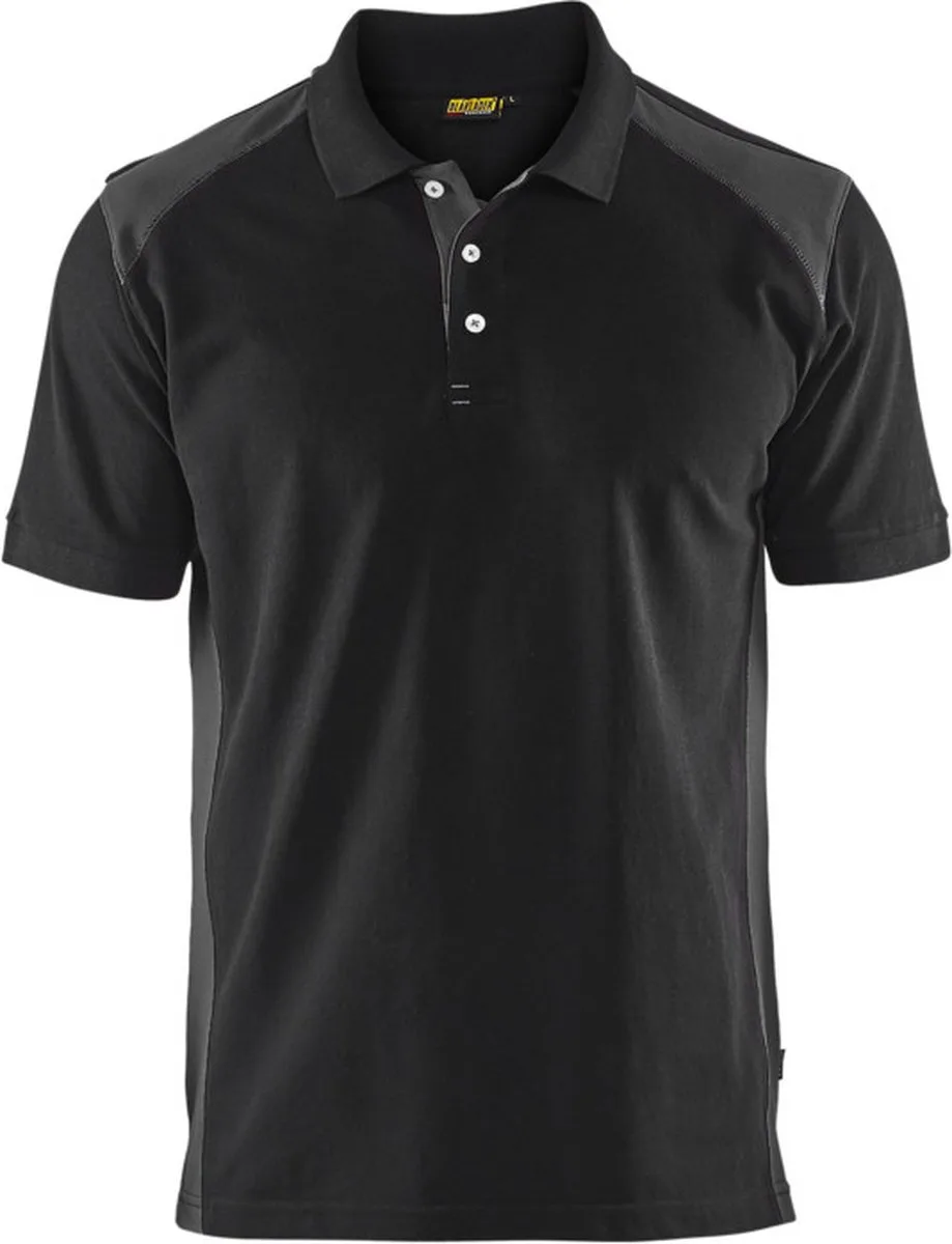 Poloshirt piqué 3324-1050 - Zwart/Donkergrijs von Blåkläder, Schwarz, Dunkelgrau, 4XL – Produktbild
