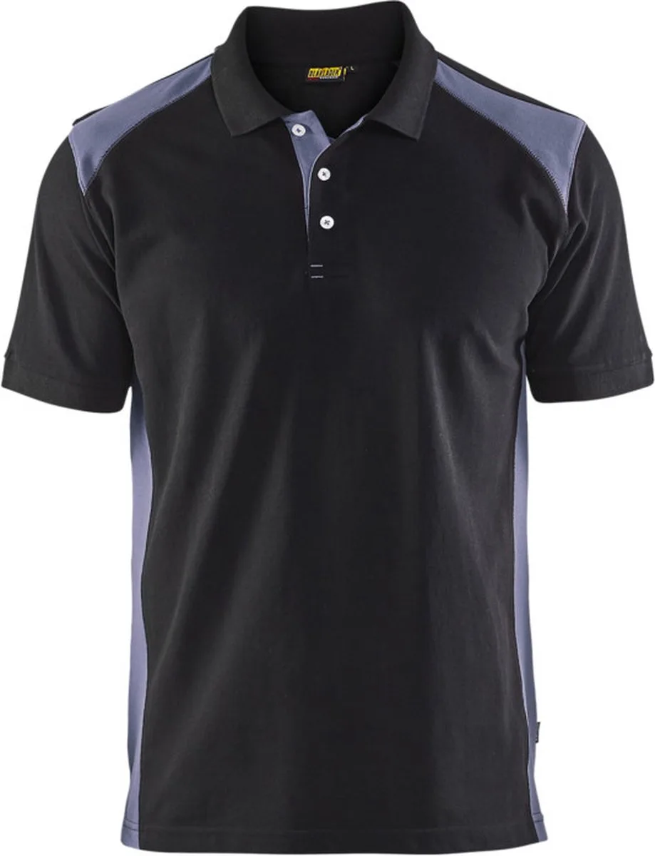 Poloshirt piqué 3324-1050 - Zwart/Grijs fra Blåkläder, Sort, Grå, XS – produktbillede