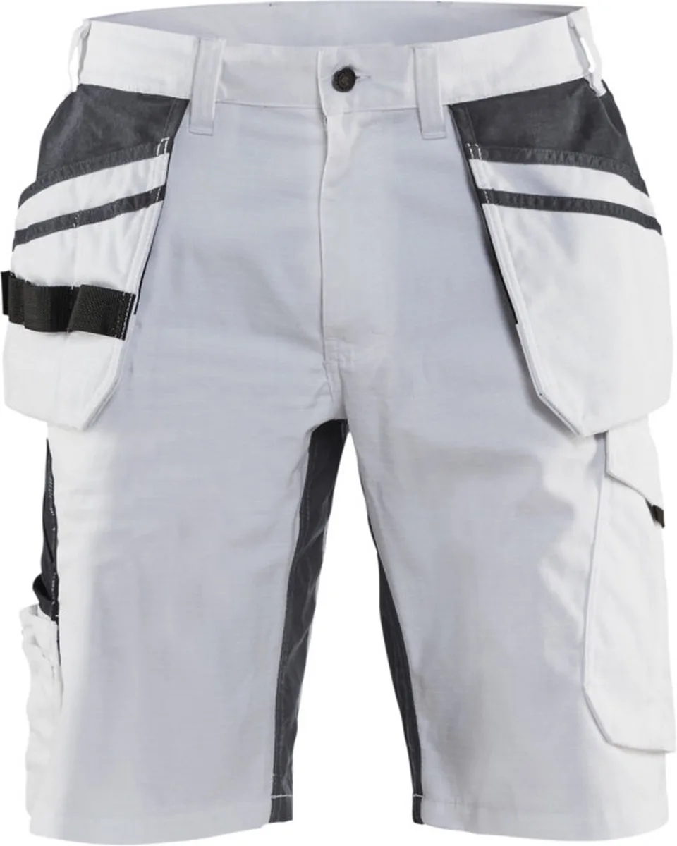 Schildersshort met stretch 1099-1330 - Wit/Donkergrijs van Blåkläder, Wit, Donkergrijs, C48 – productafbeelding