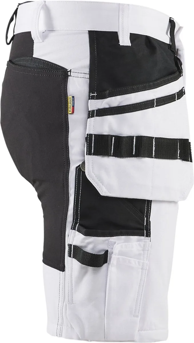 Schildersshort met stretch X1900 1911-1000 - Wit/zwart by Blåkläder, White, Black, D96 – product image