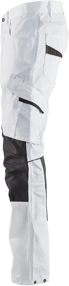 Schilderswerkbroek met stretch 1095-1330 - Wit/Donkergrijs fra Blåkläder, Hvid, Mørkegrå, C58 – produktbillede