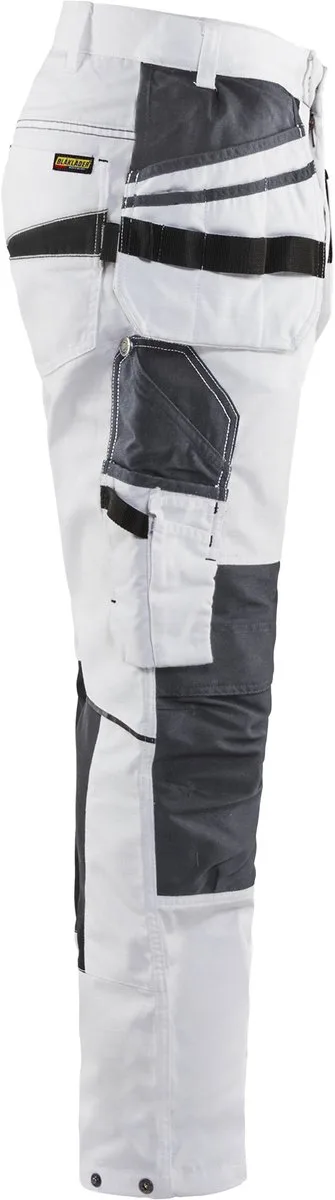 Schilderswerkbroek met stretch en spijkerzakken 1096-1330 - Wit/Donkergrijs de Blåkläder, Blanc, Gris foncé, C150 – image du produit