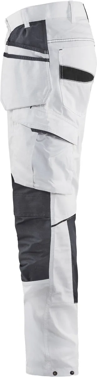 Schilderswerkbroek met stretch en spijkerzakken 1096-1330 - Wit/Donkergrijs fra Blåkläder, Hvid, Mørkegrå, D108 – produktbillede