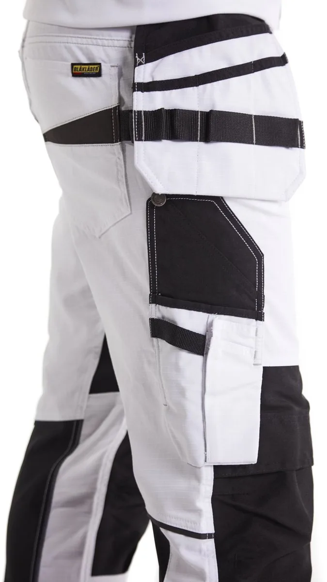 Schilderswerkbroek met stretch en spijkerzakken 1096-1330 - Wit/Donkergrijs von Blåkläder, Weiß, Dunkelgrau, C148 – Produktbild