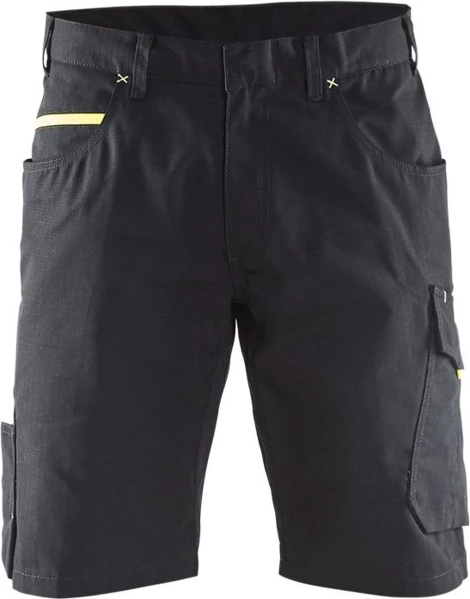 Service short 1499-1330 - Zwart/High Vis Geel von Blåkläder, Schwarz, High Vis Geel, C44 – Produktbild