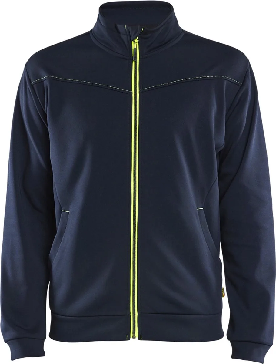 Service sweatshirt met rits 3362-2526 - Donker marineblauw/High Vis Geel von Blåkläder, Donker marineblauw, High Vis Geel, XS – Produktbild