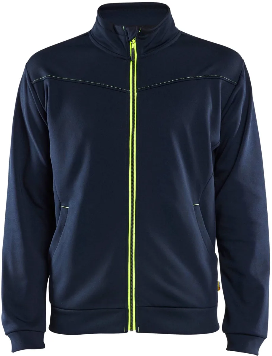 Service sweatshirt met rits 3362-2526 - Donker marineblauw/High Vis Geel de Blåkläder, Donker marineblauw, High Vis Geel, 4XL – image du produit