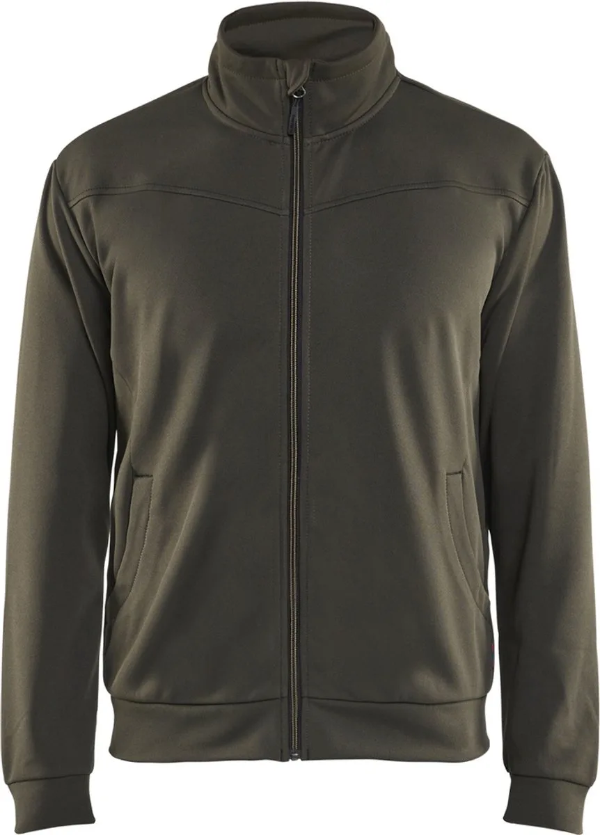 Service sweatshirt met rits 3362-2526 - Groen/Zwart van Blåkläder, Groen, 4XL – productafbeelding