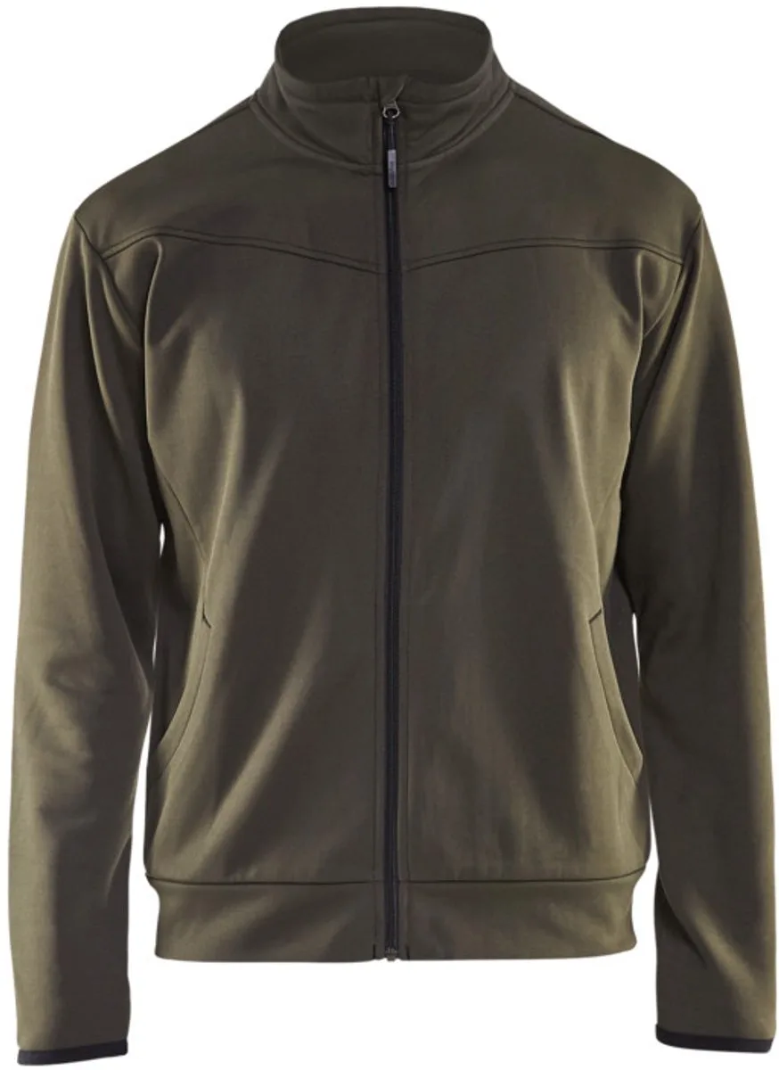 Service sweatshirt met rits 3362-2526 - Groen/Zwart fra Blåkläder, Grøn, Sort, 3XL – produktbillede