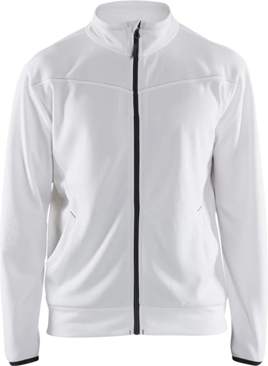 Service sweatshirt met rits 3362-2526 - Wit/Donkergrijs fra Blåkläder, Hvid, Mørkegrå, M – produktbillede