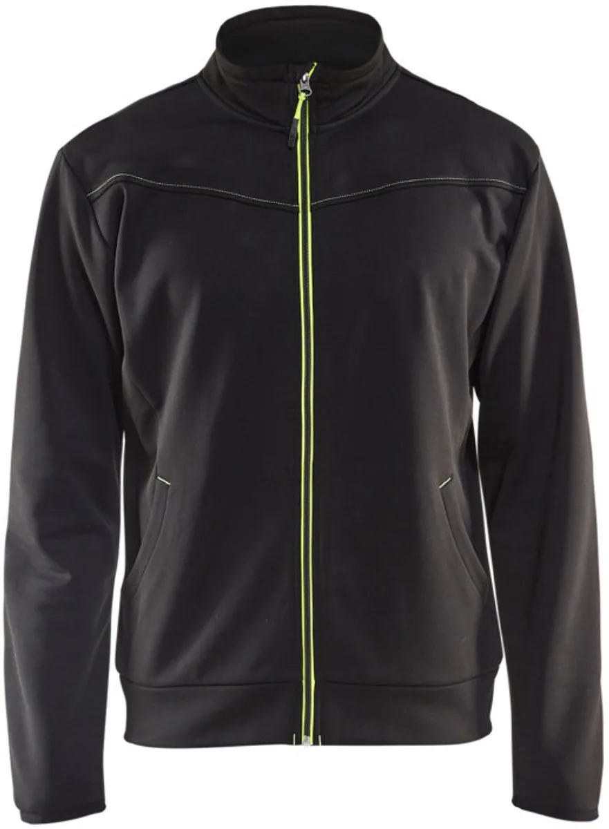 Service sweatshirt met rits 3362-2526 - Zwart/High Vis Geel de Blåkläder, Noir, High Vis Geel, 4XL – image du produit