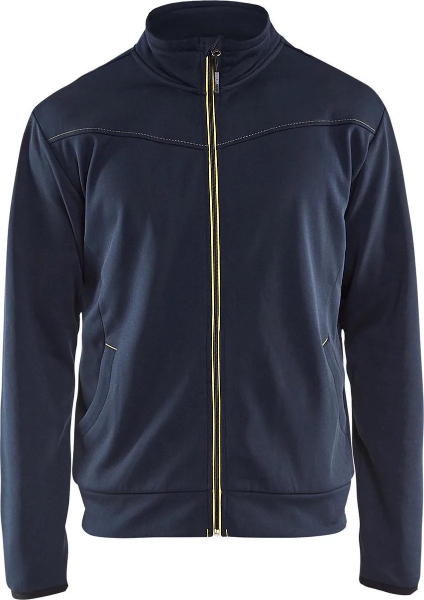 Service sweatshirt met rits 3362-2526 - Zwart/Rood van Blåkläder, Zwart, Rood, L – productafbeelding