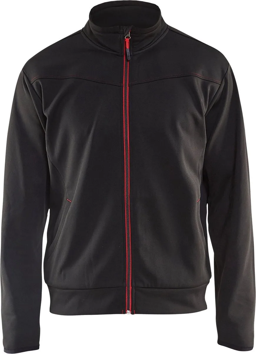 Service sweatshirt met rits 3362-2526 - Zwart/Rood från Blåkläder, Svart, Röd, 4XL – produktbild