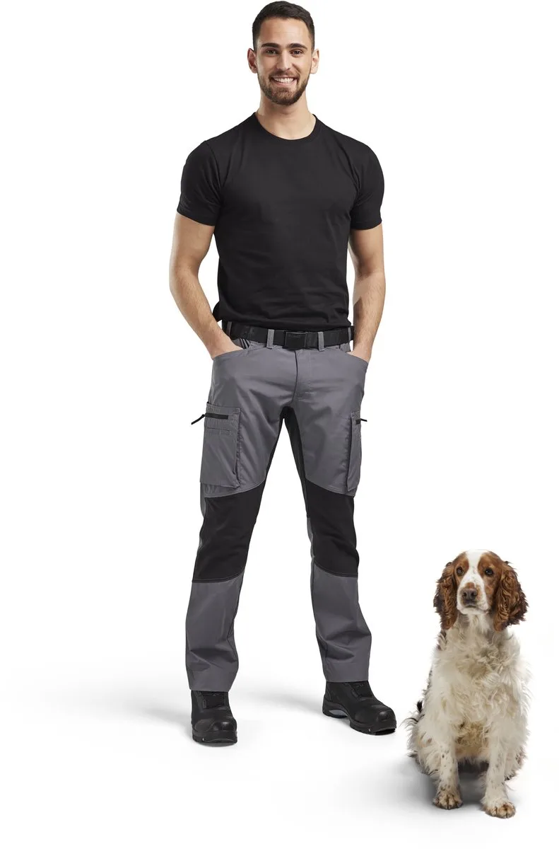 Service werkbroek met stretch 1459-1845 - Medium Grijs/Zwart fra Blåkläder, Medium Grijs, Sort, C44 – produktbillede