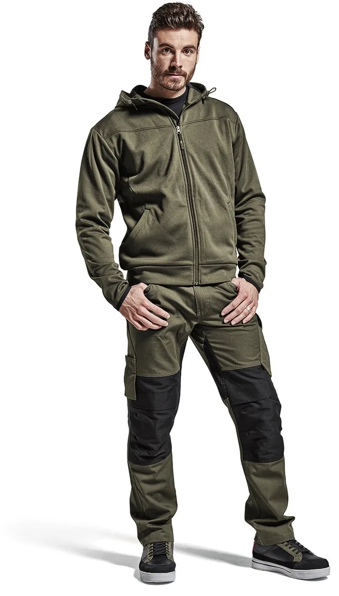 Service Werkbroek met stretch 1495-1330 - Mannen - Groen/Zwart de Blåkläder, Vert, Noir, 44 – image du produit