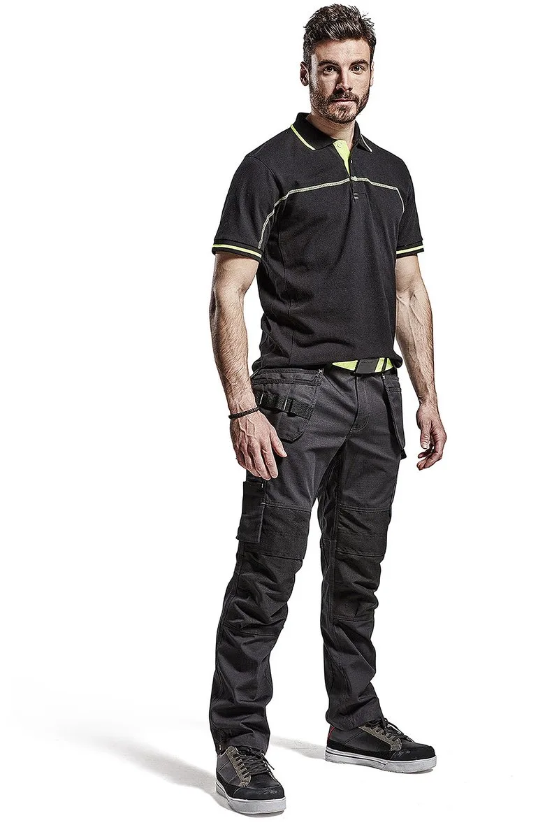 Service Werkbroek stretch 1496-1330 - Mannen - Zwart/Geel von Blåkläder, Schwarz, Gelb, 44 – Produktbild