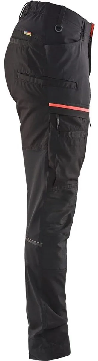 Servicewerkbroek met stretch voor dames 7166-1845 - Zwart/Rood de Blåkläder, Noir, Rouge, C40 – image du produit