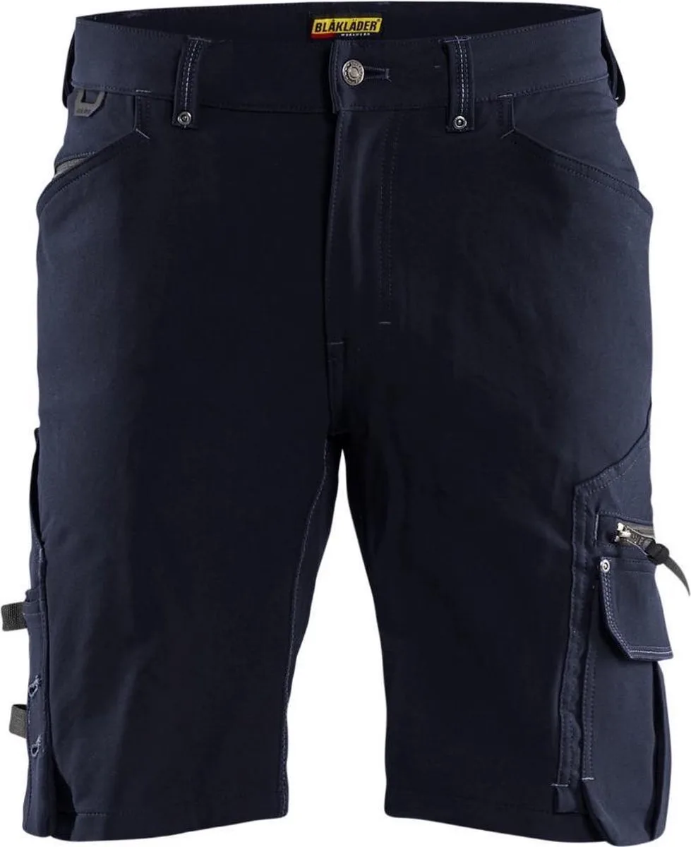 Short 4-weg stretch X1900 zonder spijkerzakken 1987-1644 - Donker marineblauw/Zwart von Blåkläder, Donker marineblauw, Schwarz, C46 – Produktbild