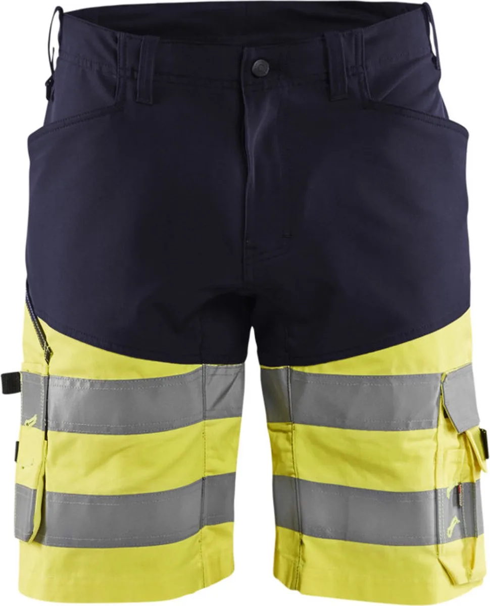 Short met stretch High Vis 1541-1811 - Marine/High Vis Geel van Blåkläder, Marine, High Vis Geel, C44 – productafbeelding