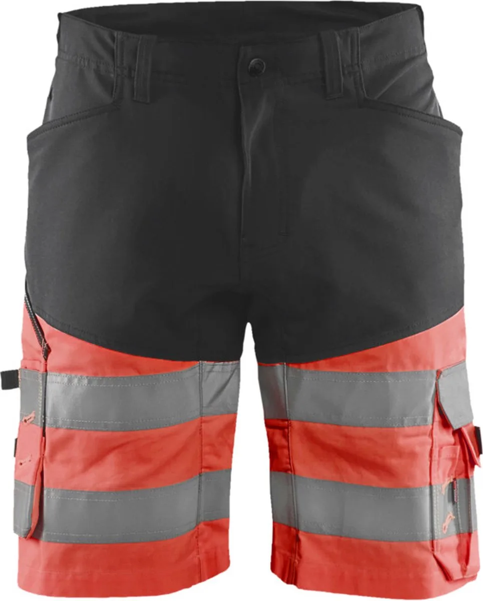 Short met stretch High Vis 1541-1811 - Zwart/High Vis Rood van Blåkläder, Zwart, High Vis Rood, C54 – productafbeelding