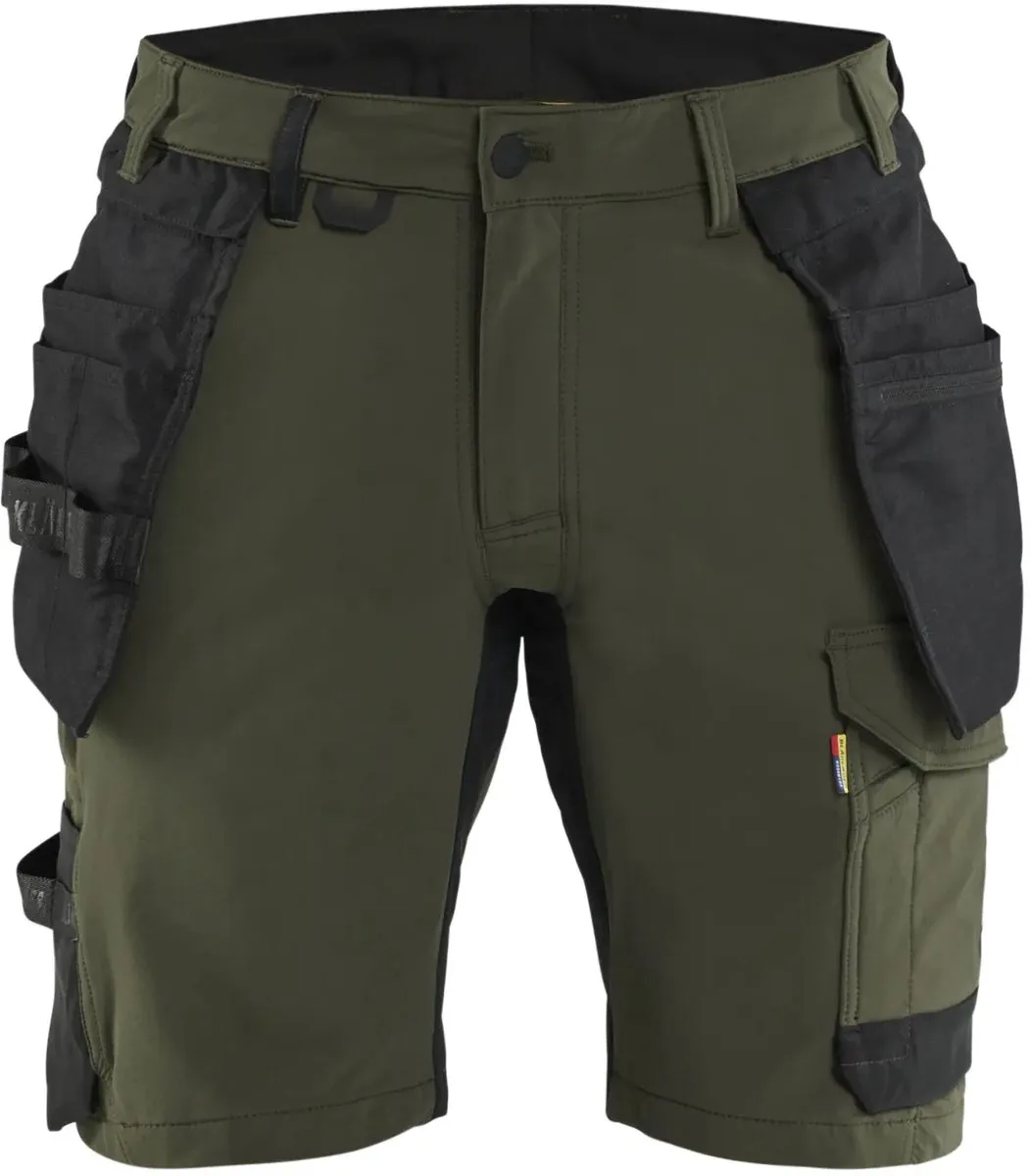 Short met zakken Blaklader Stertch 4D by Blåkläder, Bosgroen, Black – product image