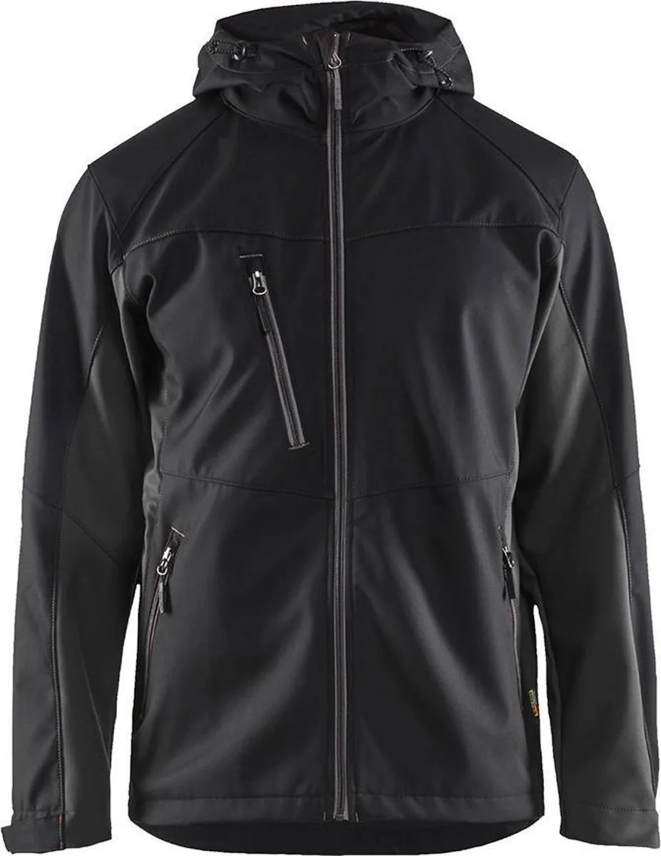 Softshell jack met capuchon 4753-2516 - Zwart/Donkergrijs van Blåkläder, Zwart, M – productafbeelding