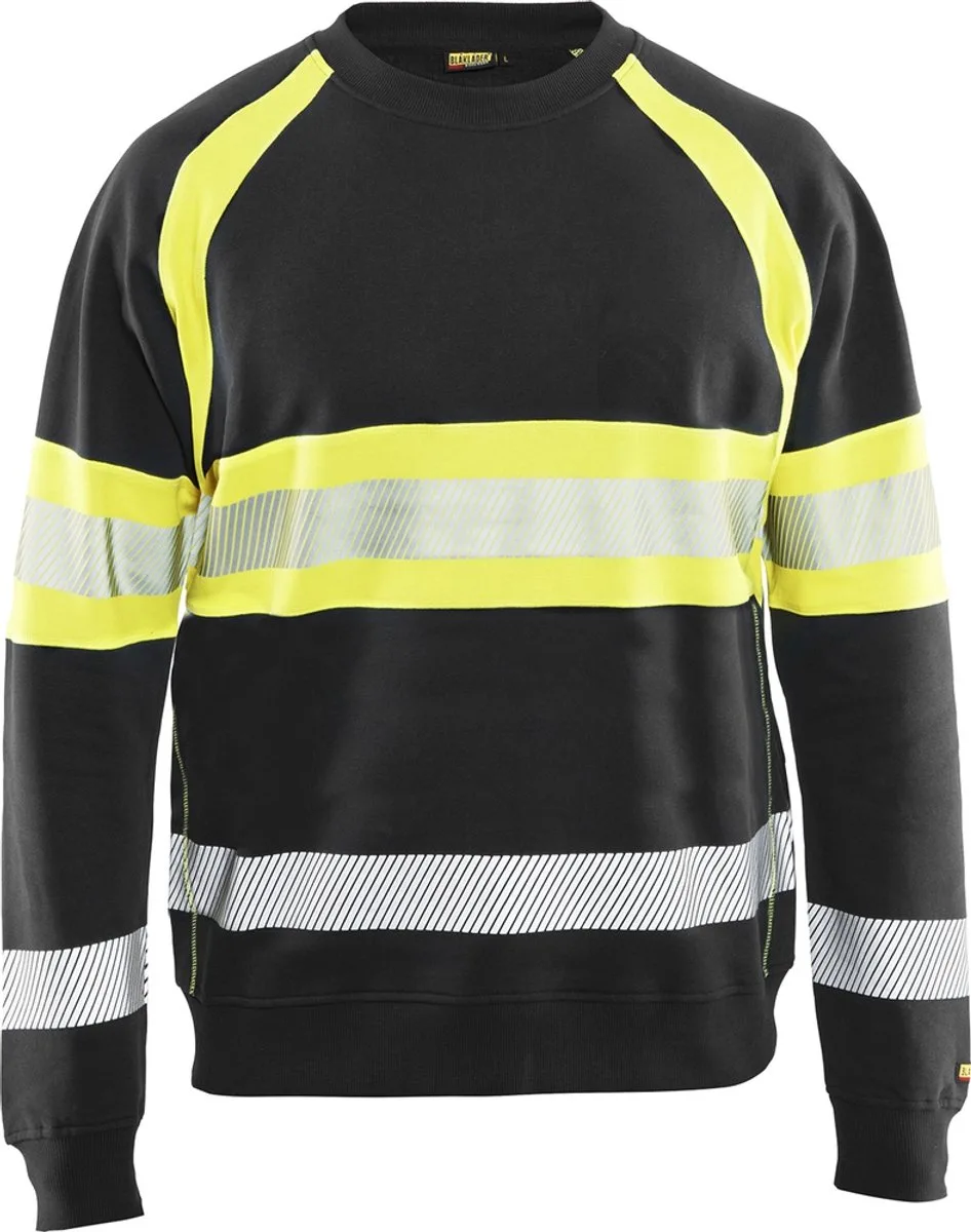 Sweater High Vis 3359-1158 - Zwart/High Vis Geel de Blåkläder, Noir, High Vis Geel, 6XL – image du produit