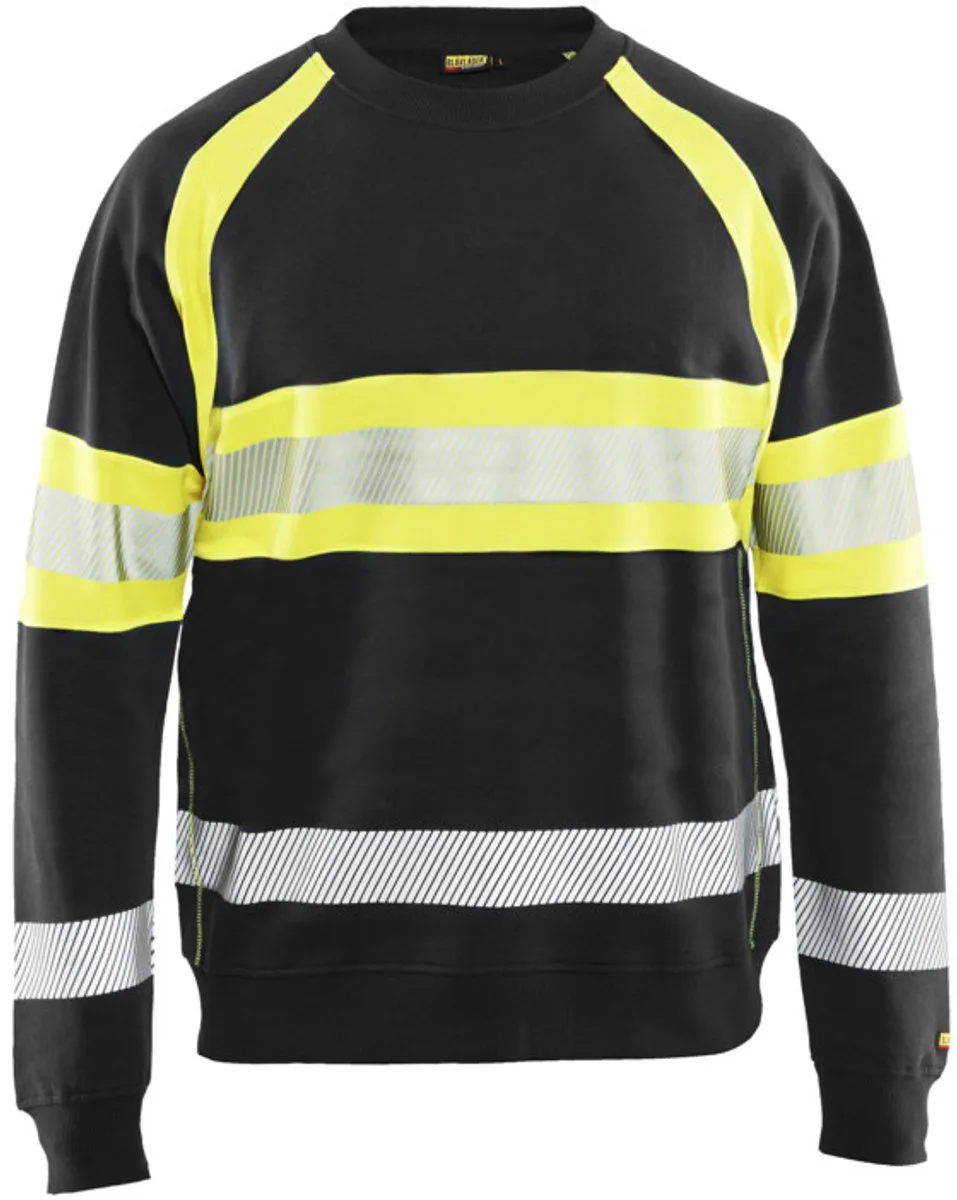 Sweater High Vis 3359-1158 - Zwart/High Vis Geel by Blåkläder, Black, High Vis Geel, XS – product image