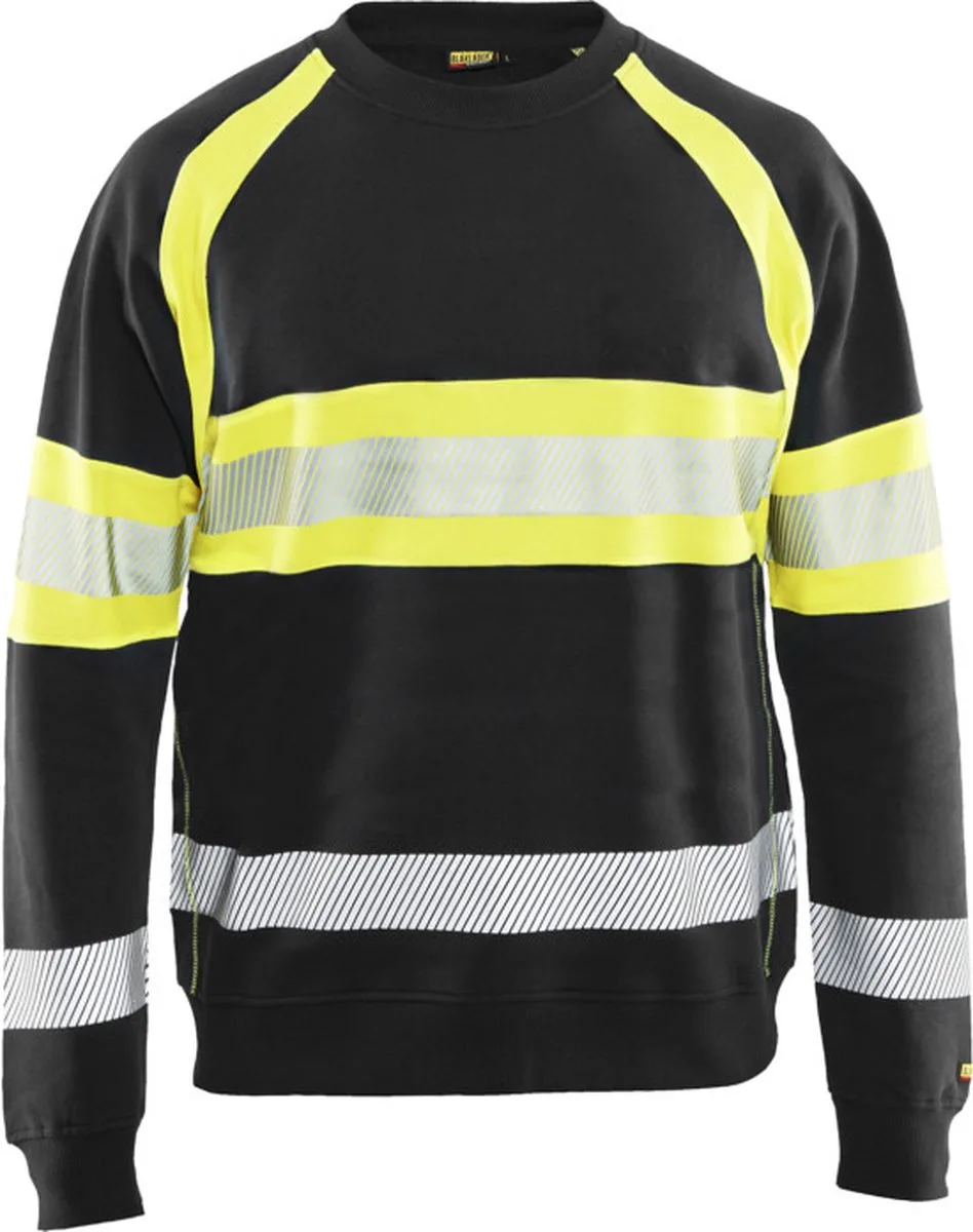 Sweater High Vis 3359-1158 - Zwart/High Vis Geel by Blåkläder, Black, High Vis Geel, L – product image