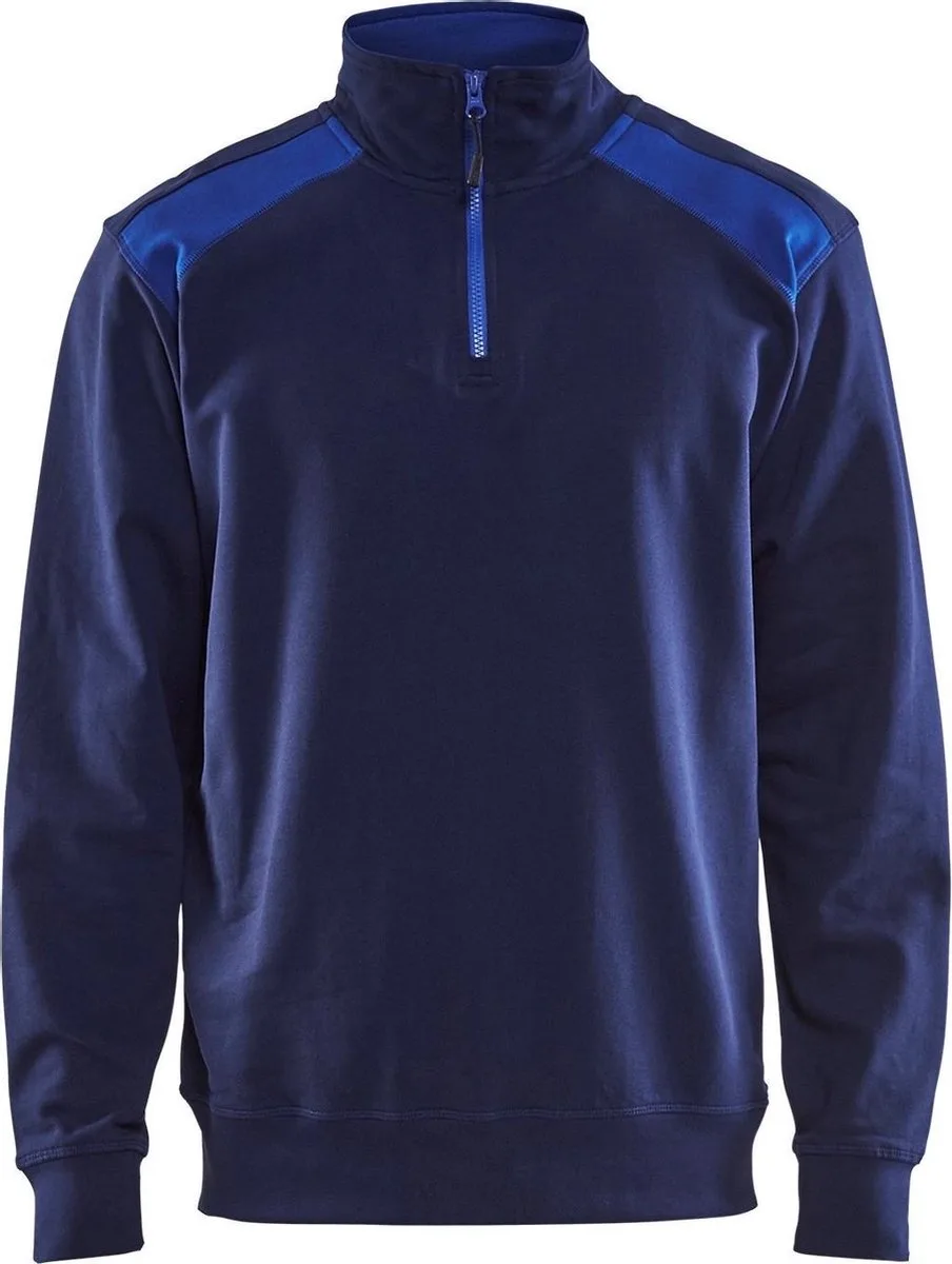 Sweatshirt bi-colour met halve rits 3353-1158 - Marineblauw/Korenblauw de Blåkläder, Marineblauw, Korenblauw, 4XL – image du produit