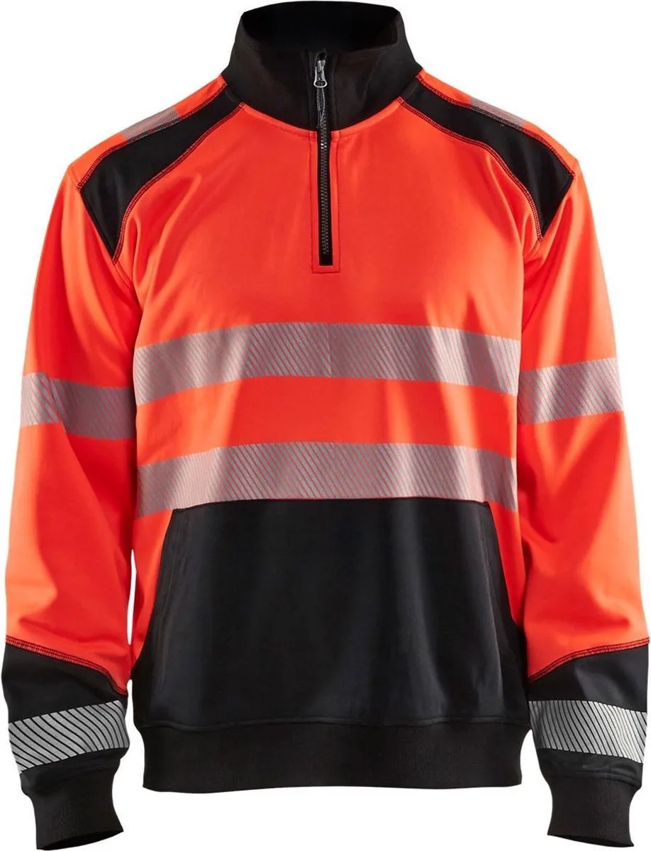 Sweatshirt halve rits High Vis 3556-2528 - High Vis Rood/Zwart de Blåkläder, High Vis Rood, Noir, 4XL – image du produit