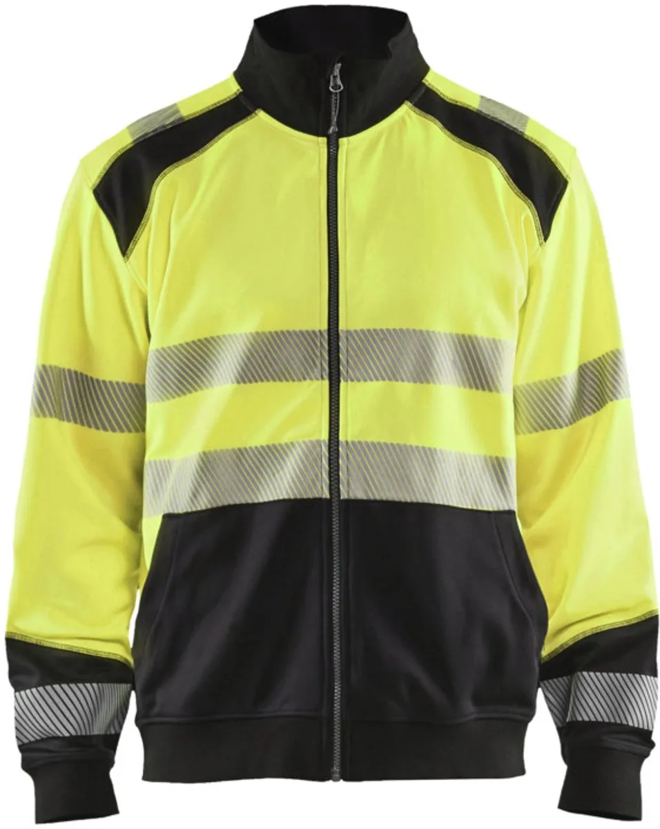 Sweatshirt hele rits High Vis 3558-2528 - High Vis Geel/Zwart de Blåkläder, High Vis Geel, Noir, 4XL – image du produit