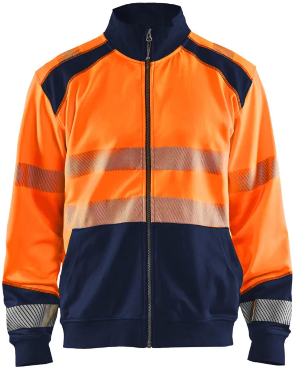 Sweatshirt hele rits High Vis 3558-2528 - High Vis Oranje/Marineblauw de Blåkläder, High Vis Oranje, Marineblauw, 4XL – image du produit