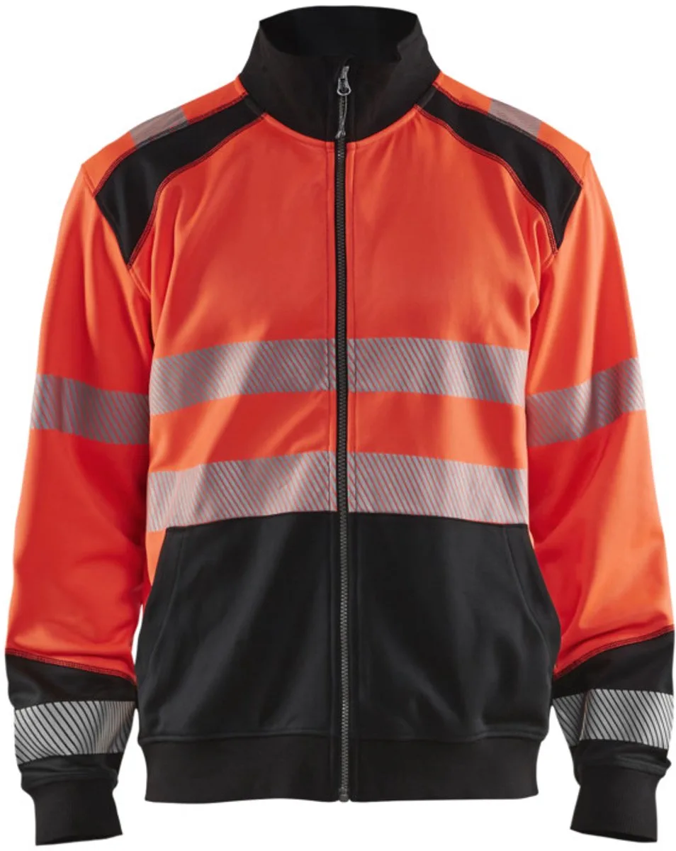 Sweatshirt hele rits High Vis 3558-2528 - High Vis Rood/Zwart de Blåkläder, High Vis Rood, Noir, 4XL – image du produit