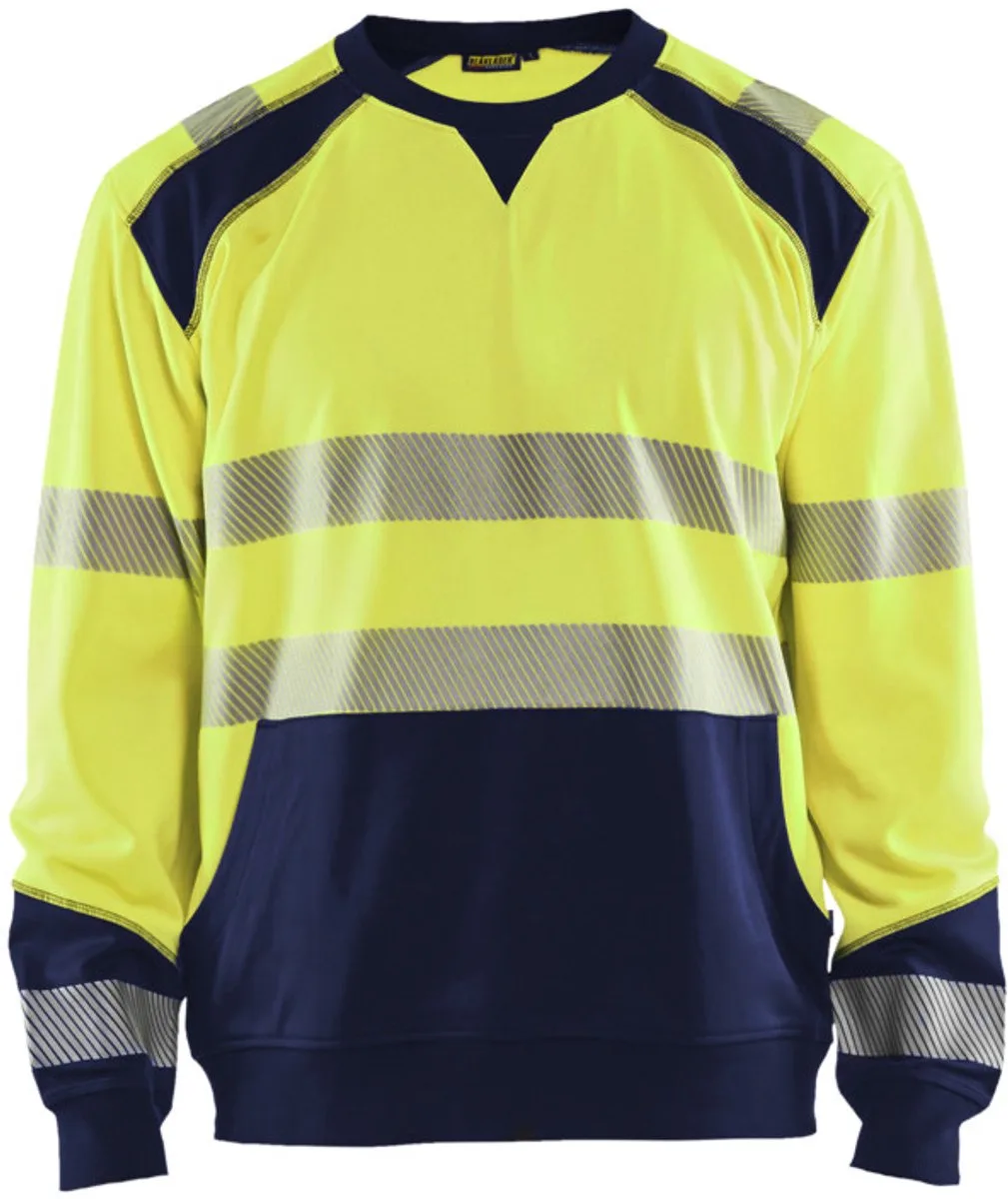 Sweatshirt High Vis 3541-2528 - High Vis Geel/Marineblauw de Blåkläder, High Vis Geel, Marineblauw, 3XL – image du produit