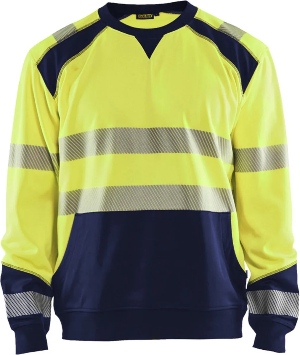 Sweatshirt High Vis 3541-2528 - High Vis Geel/Marineblauw van Blåkläder, High Vis Geel, Marineblauw, 4XL – productafbeelding