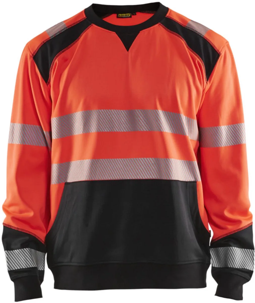 Sweatshirt High Vis 3541-2528 - High Vis Rood/Zwart van Blåkläder, High Vis Rood, Zwart, 4XL – productafbeelding