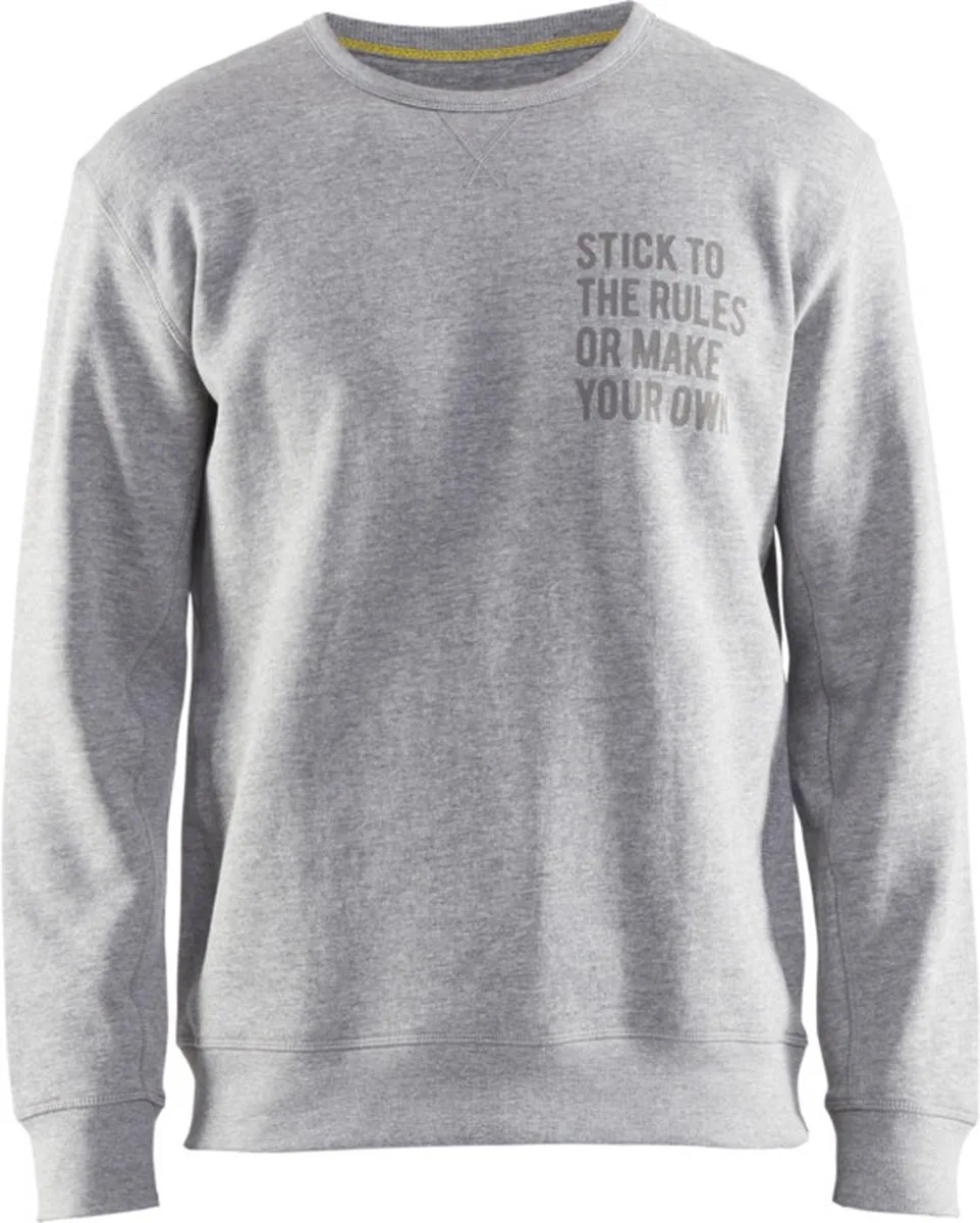 Sweatshirt Limited 'Stick to the Rules' 9185-1157 - Grijs Mêlee van Blåkläder, Grijs Mêlee, L – productafbeelding