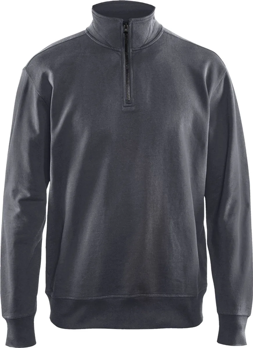 Sweatshirt met halve rits 3369-1158 - Medium Grijs fra Blåkläder, Medium Grijs, 4XL – produktbillede