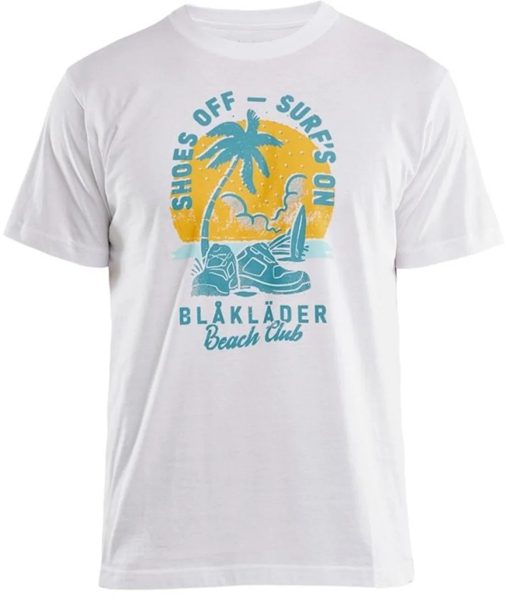 T-Shirt - 9418 - Beach club - wit - limited edition von Blåkläder, Weiß, M – Produktbild