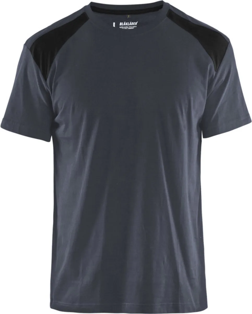 T-shirt bi-colour 3379-1042 - Donkergrijs/Zwart fra Blåkläder, Mørkegrå, Sort, L – produktbillede
