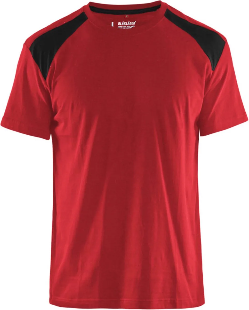 T-shirt bi-colour 3379-1042 - Rood/Zwart de Blåkläder, Rouge, Noir, L – image du produit