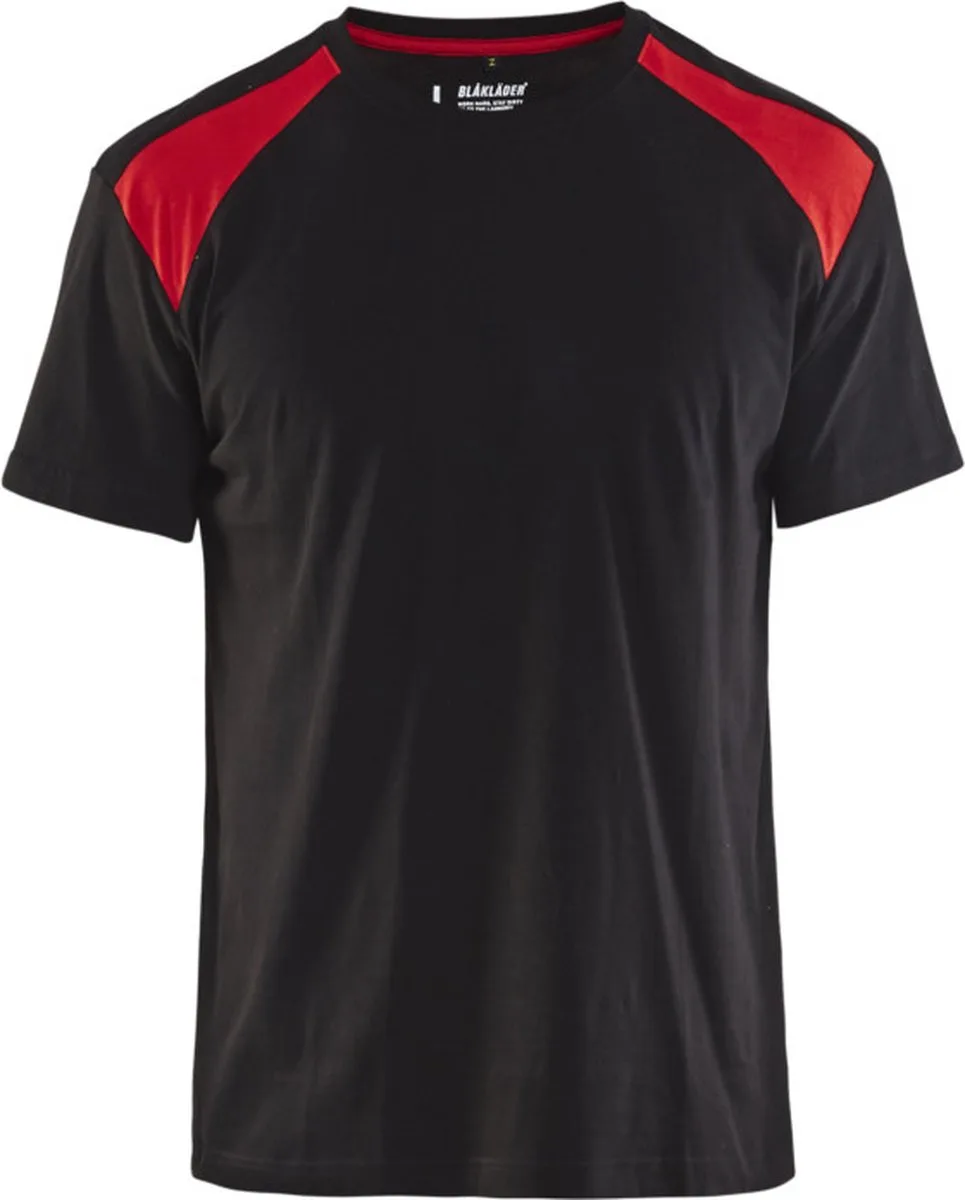 T-shirt bi-colour 3379-1042 - Zwart/Rood de Blåkläder, Noir, Rouge, XS – image du produit