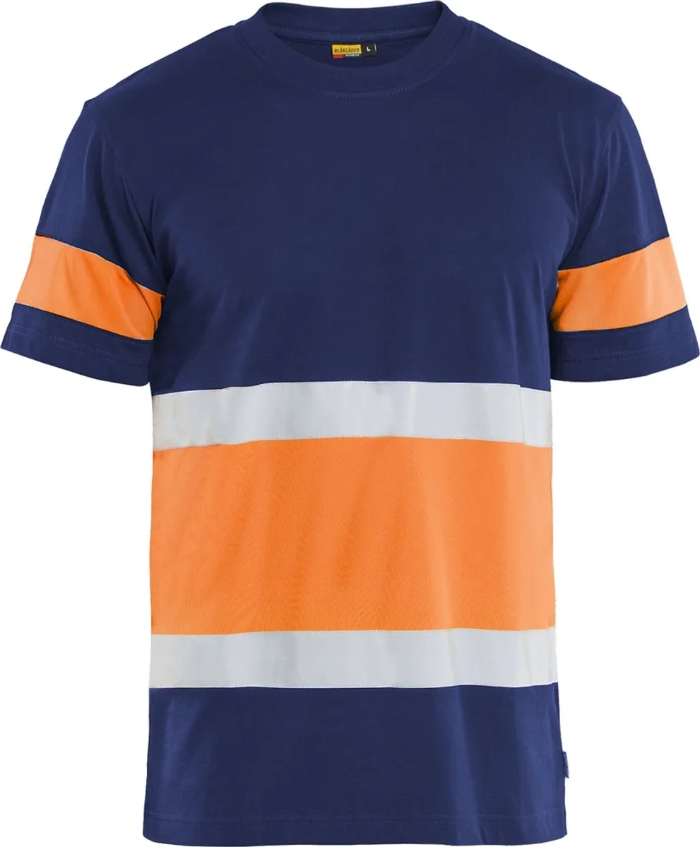 T-shirt High Vis 3387-1030 - Marineblauw/Oranje de Blåkläder, Marineblauw, Orange, M – image du produit